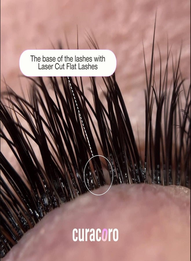 Curacoro Laser Flat Lash Extensions – Lightweight & Long-Lasting Flat Lashes with Laser-Enhanced Adhesion | True Black C, CC, D Curl 7–15mm Eyelash Extensions for Professionals - Image 5
